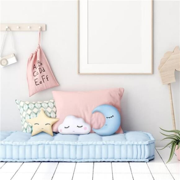 Moon Star Cloud Plush Pillow Set Soft Stuffed Nursery Decor Cushion for Kids Roo - Picture 6 of 8